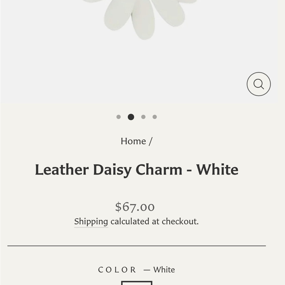 Songmont New with tag Leather Disney charm white flower - Picture 5 of 7